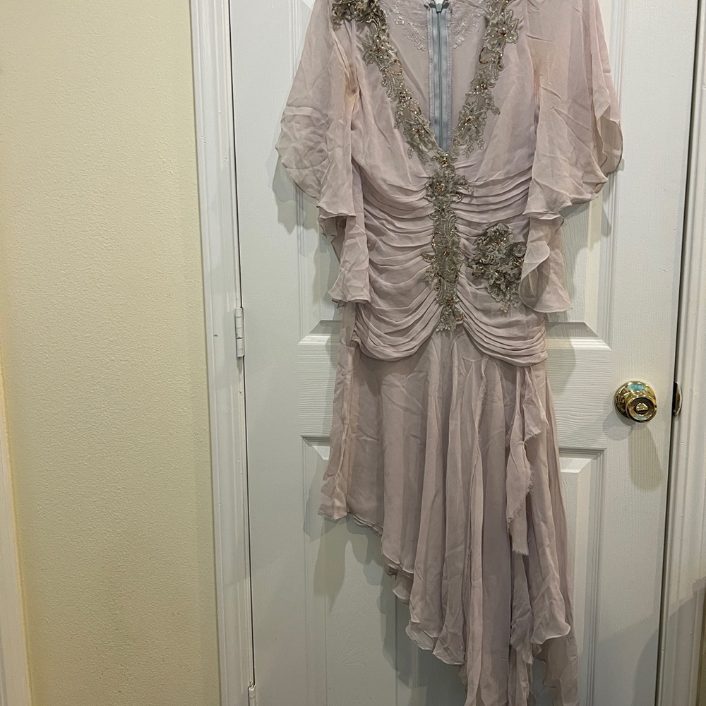 Elegant Women's Dress in Light purple- 100% silk